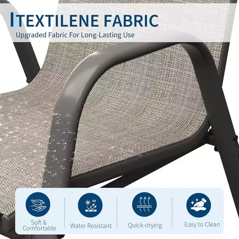Sillas de patio, juego de 4/6 sillas de comedor apilables para exteriores, ligeras y resistentes a todo tipo de clima, de textileno, con reposabrazos, para jardín y zona de piscina