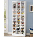 Meuble à chaussures haut pour 30 paires, étagère de rangement blanche en bois à 10 niveaux pour placard et entrée – 10 niveaux