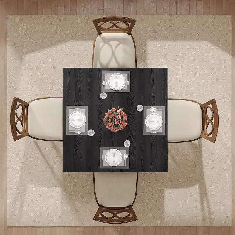 Quadratischer Esstisch, 100 cm, für 2–4 Personen, mit Beinen aus Massivholz für Wohn- und Esszimmer