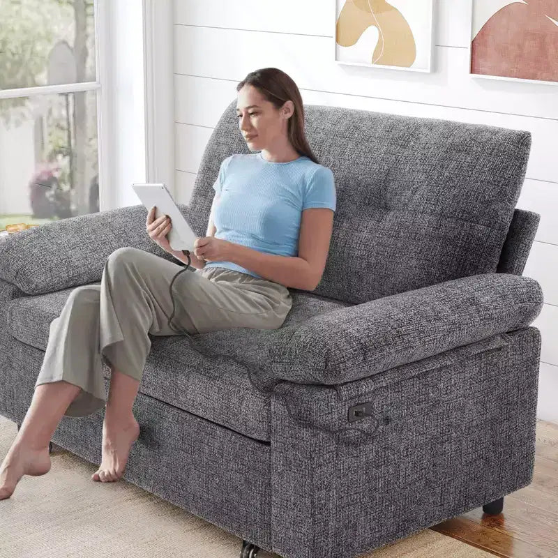 Sofá cama convertible 3 en 1 Dyonery, sofá cama extraíble con respaldo ajustable