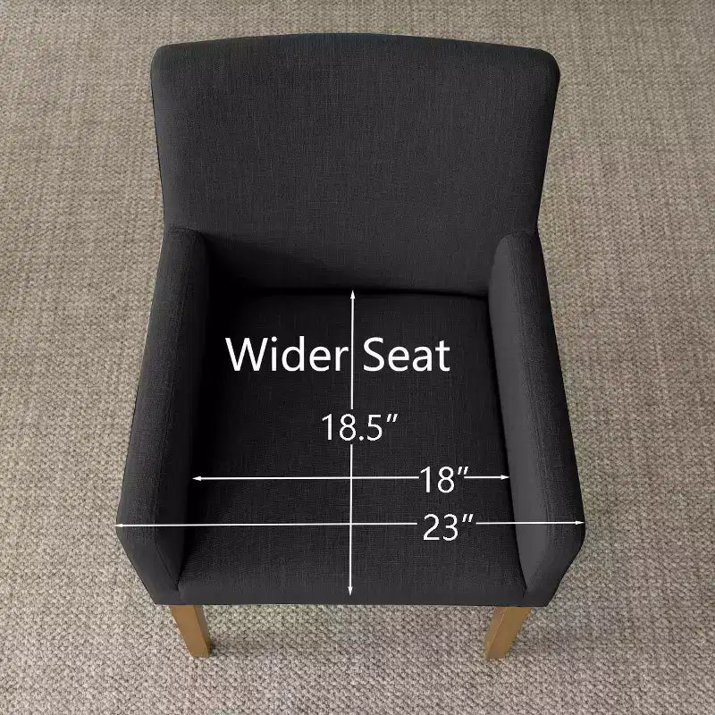 6er-Set gepolsterte Esszimmerstühle mit Armlehnen, moderne Leinen-Sessel mit Holzbeinen, Akzentstühle für Esszimmer und Wohnzimmer – Panipeachy
