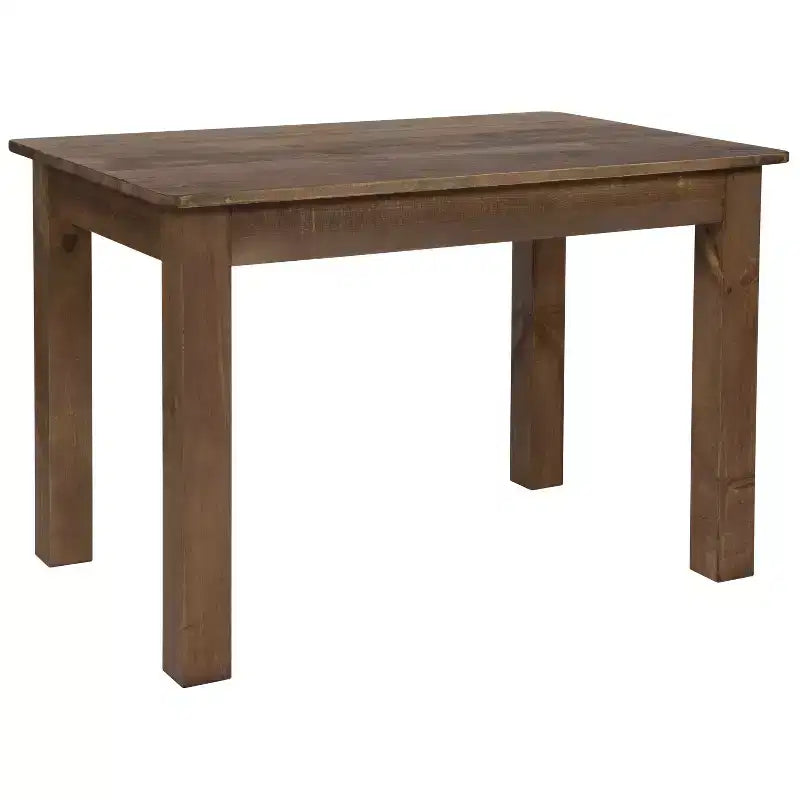 Mesa de comedor rústica Flash Furniture de pino macizo, rectangular, de 46 x 30