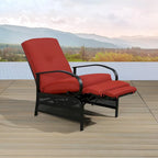 Verstellbarer Relaxsessel für die Terrasse, Lounge-Sofa mit Kissen - 38 (T) x 26.5 (B) x 38.5 (H) ZOLL