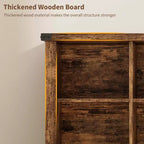 Libreria organizer con 8 scomparti, mobile orizzontale in stile rustico, libreria in legno da 62 pollici con vani portaoggetti per ingresso, libreria lunga e bassa per soggiorno