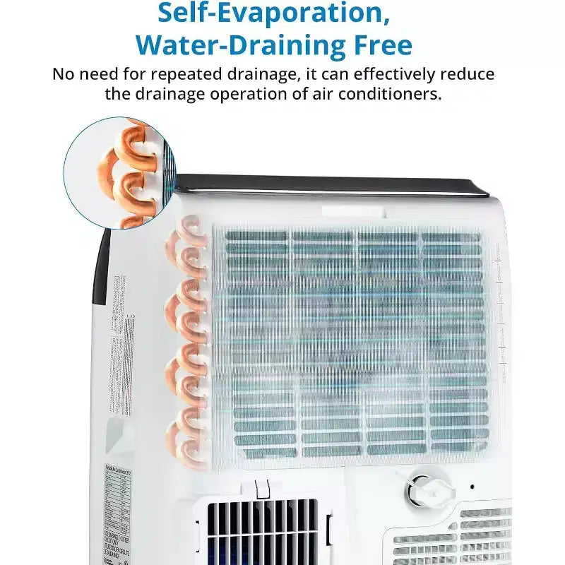 Draagbare airconditioner van 14.000 BTU, 3-in-1-airconditioning voor ruimtes tot 750 vierkante voet met luchtontvochtiger