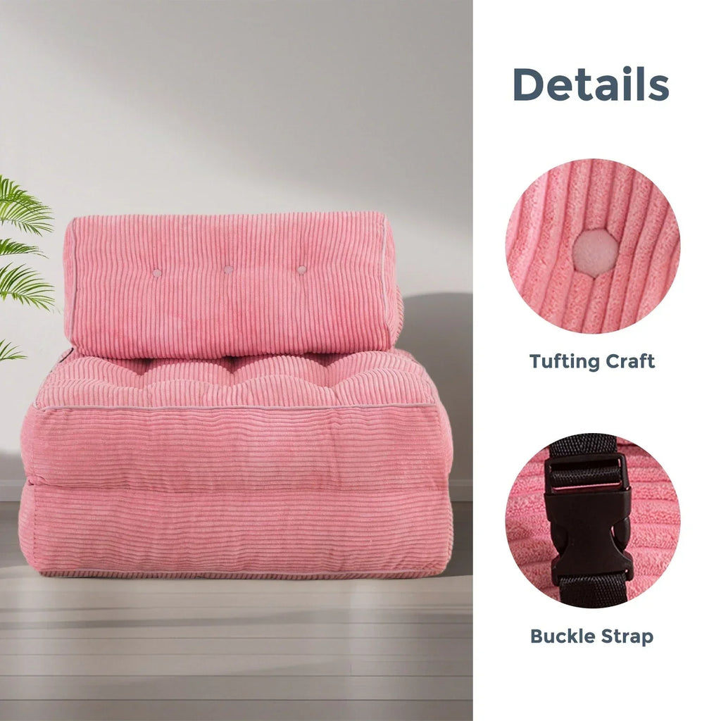 8 Cord-Sofa zum Zusammenklappen, Schlafsofa, Einzel