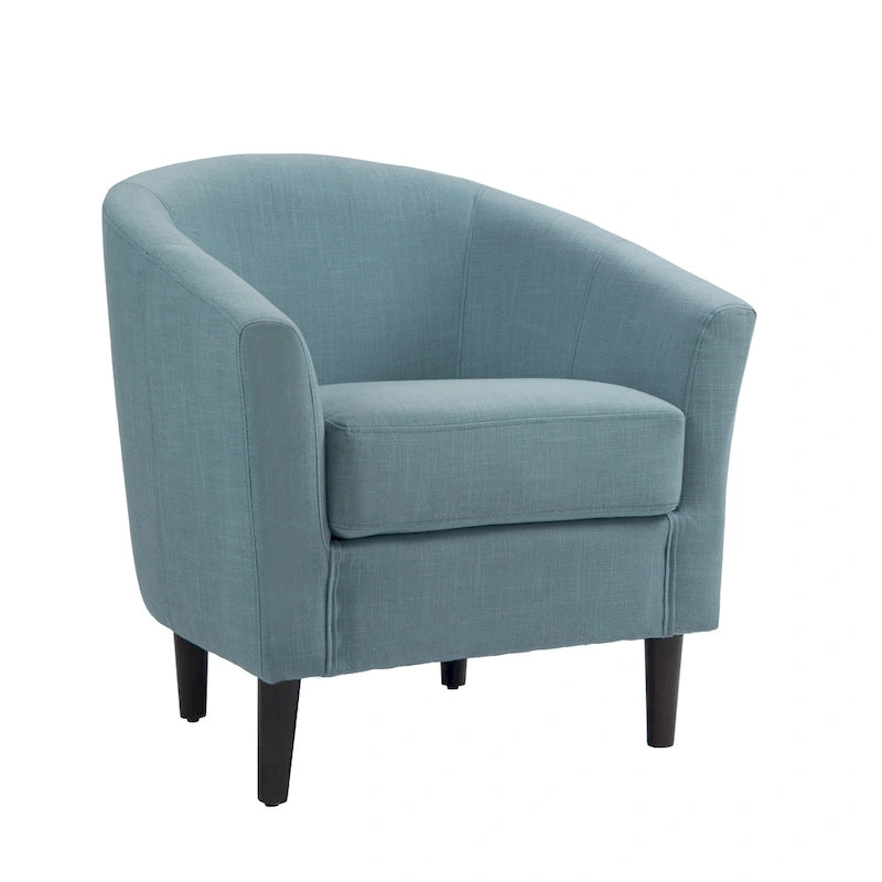 2er-Set moderne Leinen-Sessel im Fassdesign, Clubsessel