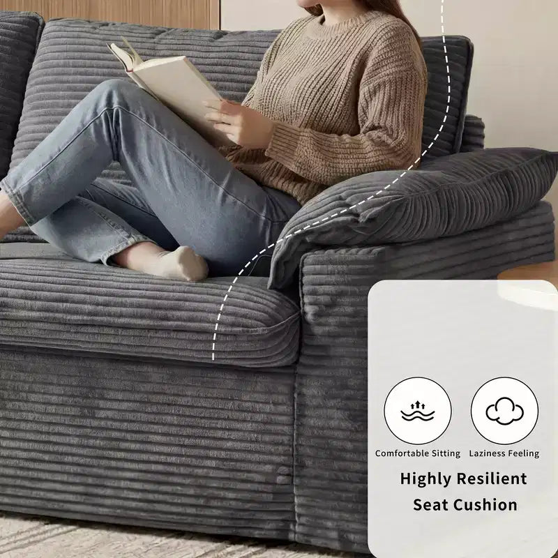 Dwuosobowa sofa Dyonery 86 Cloud, głębokie siedzisko, szerokie podłokietniki z poduszkami, solidna rama, przewiewna ergonomiczna konstrukcja