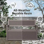 Panca contenitore in resina per tutte le condizioni atmosferiche con scomparto nascosto con serratura, design effetto rattan, portata di 500 lb, capacità di 70 galloni