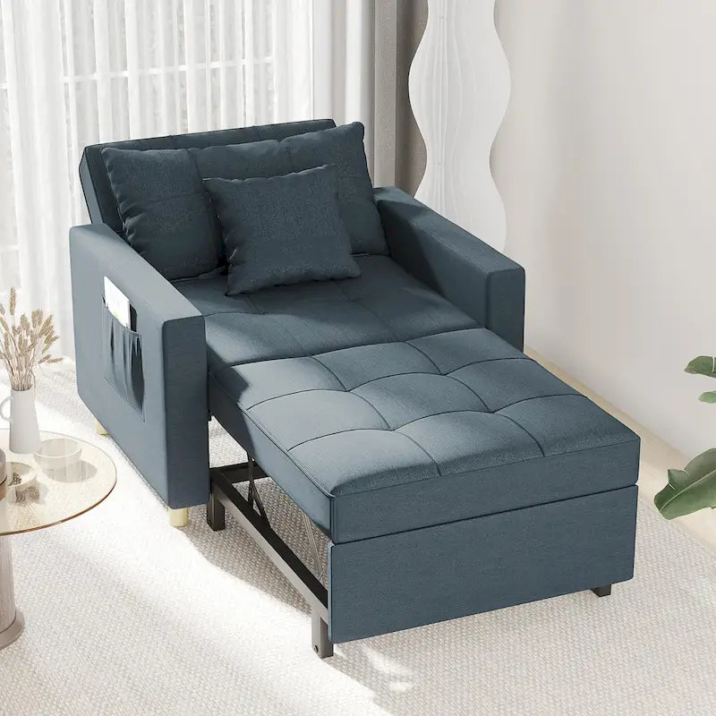 Poltrona letto regolabile, trasformabile 3-in-1, disponibile in più colori, per 1 persona