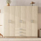 Armario de madera de 6 puertas con cajones para dormitorio