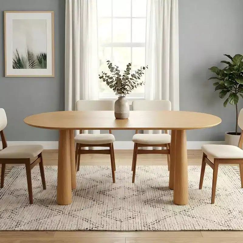 Dovelina 67 ovaler Esstisch aus Holz mit 4 Beinen, moderner Küchentisch für 6 Personen