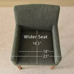6er-Set gepolsterte Esszimmerstühle mit Armlehnen, moderne Leinen-Sessel mit Holzbeinen, Akzentstühle für Esszimmer und Wohnzimmer – Panipeachy