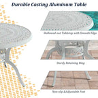 5-delige tuin-eetset van gegoten aluminium met 4 draaibare stoelen
