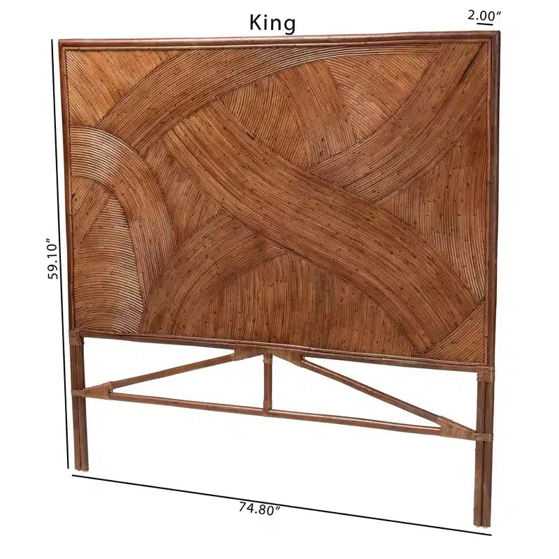 Testiera indipendente King Elettra in rattan bali & pari: lavorata a mano, senza montaggio, design bohémien