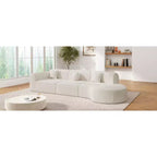 Sofá seccional curvo moderno de 140 pulgadas con chaise longue, conjunto de 3 piezas para la sala de estar