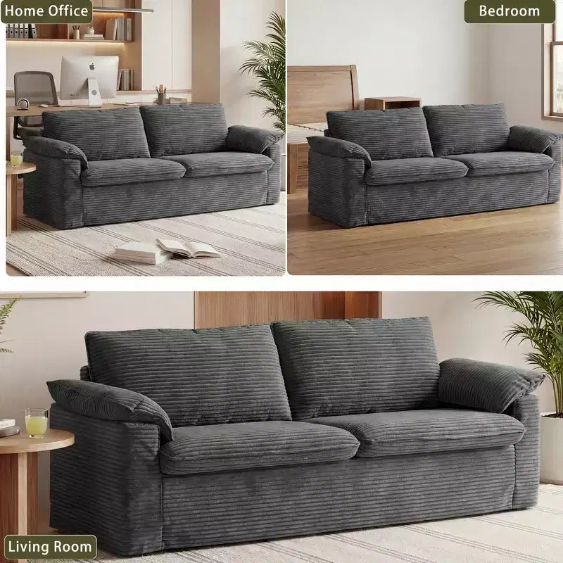 Dwuosobowa sofa Dyonery 86 Cloud, głębokie siedzisko, szerokie podłokietniki z poduszkami, solidna rama, przewiewna ergonomiczna konstrukcja
