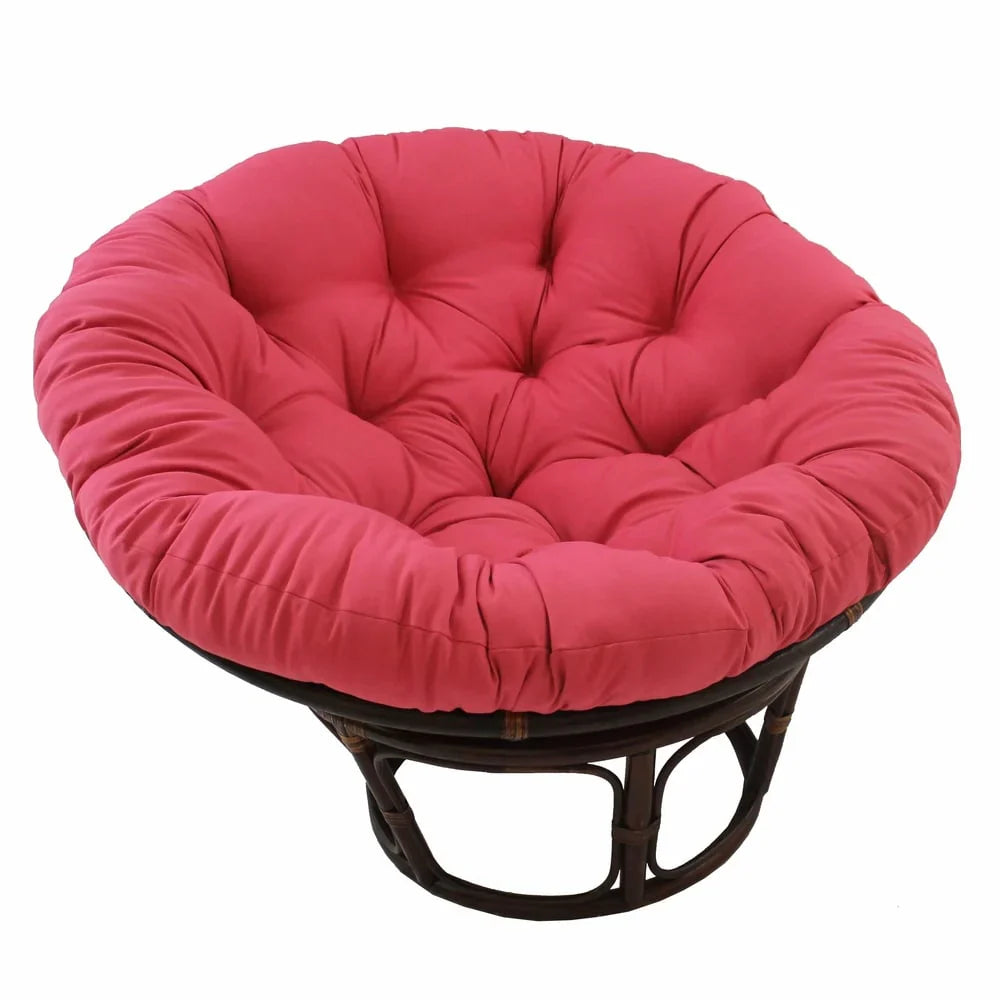 Poltrona Papasan Bali in rattan da 42 pollici con cuscino in twill