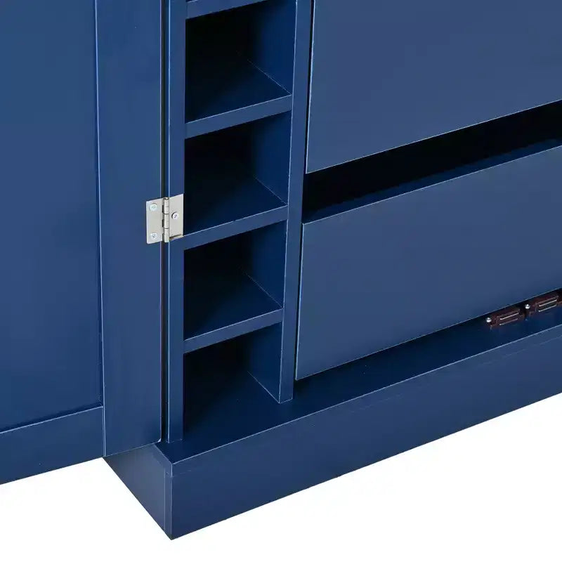 Despensa de cocina independiente de 77 pulgadas de alto, armario de almacenamiento estilo granja con estantes ajustables, estantes en las puertas, cajones y botelleros - ModernLuxe