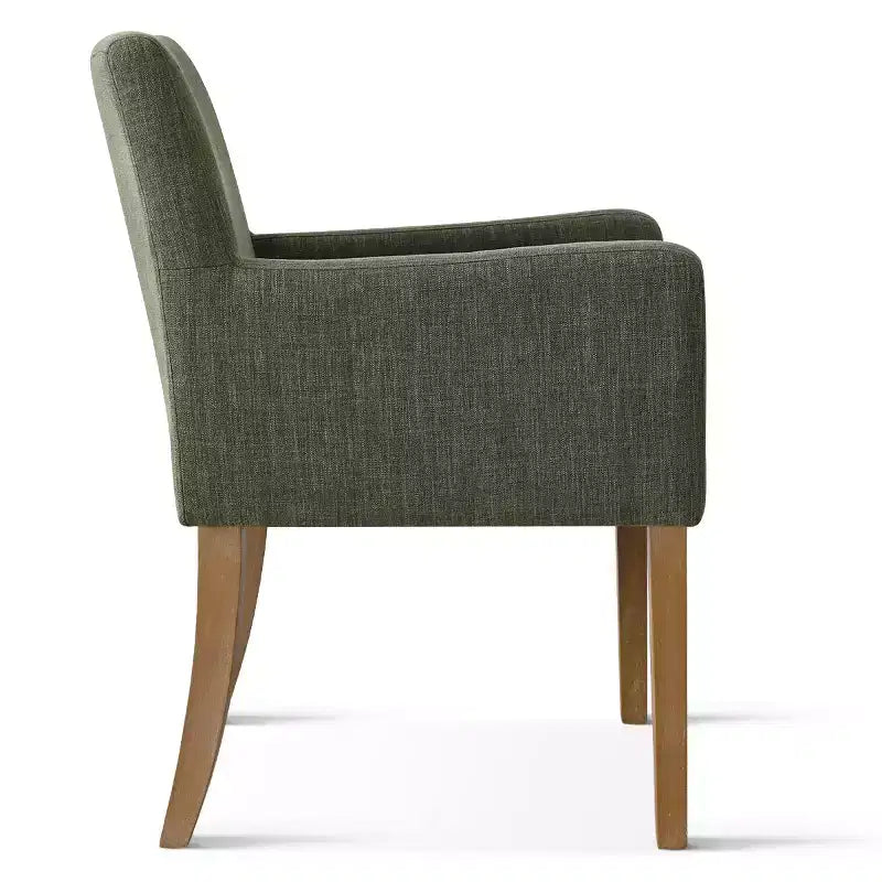 6er-Set gepolsterte Esszimmerstühle mit Armlehnen, moderne Leinen-Sessel mit Holzbeinen, Akzentstühle für Esszimmer und Wohnzimmer – Panipeachy