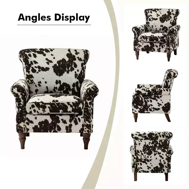 Araceli traditionele houten bloemenfauteuil met bekleding, hoge rugleuning en sierspijkerrand| ART OF LIVING DESIGNS