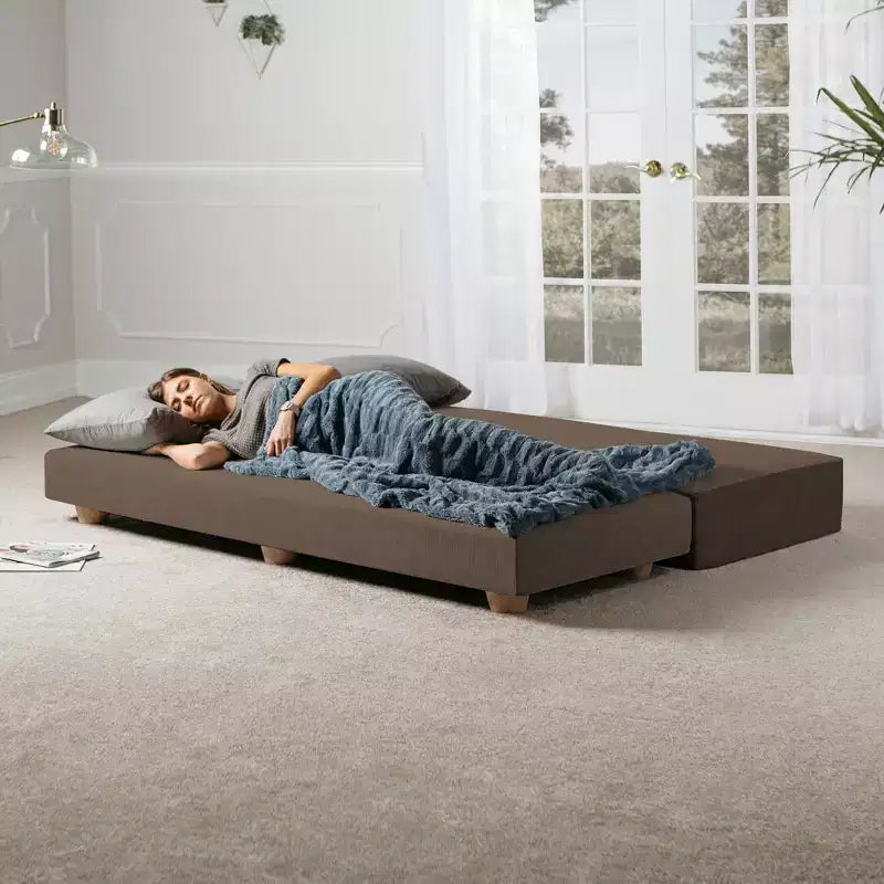 Päivävuode / ulosvedettävä queen-size-vuodesohva – mikrosametti