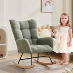 Mecedora para bebé, sillón balancín deslizante para lactancia para la sala de estar, cómodos sillones decorativos para dormitorio, sillones de interior tapizados en felpa tipo teddy