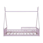 Letto a pavimento per bambini, letti a tenda singoli, letto Montessori a pavimento con doghe e sponde, struttura letto a casetta in legno per bambini e bambine