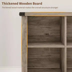 Libreria organizer con 8 scomparti, mobile orizzontale in stile rustico, libreria in legno da 62 pollici con vani portaoggetti per ingresso, libreria lunga e bassa per soggiorno