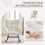 Mecedora para bebé, sillón balancín deslizante para lactancia para la sala de estar, cómodos sillones decorativos para dormitorio, sillones de interior tapizados en felpa tipo teddy