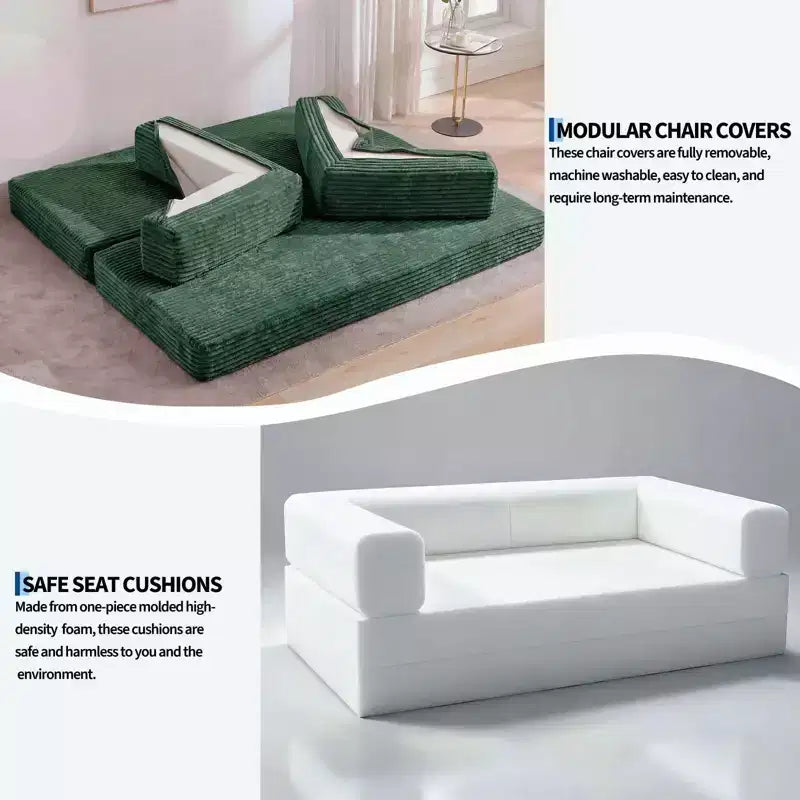 80.7 καναπές-κρεβάτι 5-σε-1 Convertible Sleeper - Κοτλέ, 1200 lbs, Χωρίς συναρμολόγηση