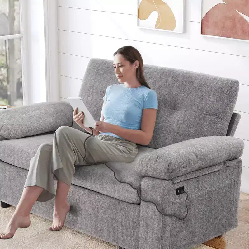 Sofá cama convertible 3 en 1 Dyonery, sofá cama extraíble con respaldo ajustable