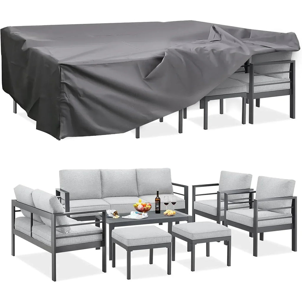 AECOJOY 7-częściowy aluminiowy zestaw mebli tarasowych do wypoczynku na świeżym powietrzu