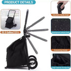 Carrello portapacchi pieghevole 2-in-1 Acekool con borsa impermeabile rimovibile, cuscino del sedile spesso e maniglia regolabile antiscivolo, nero
