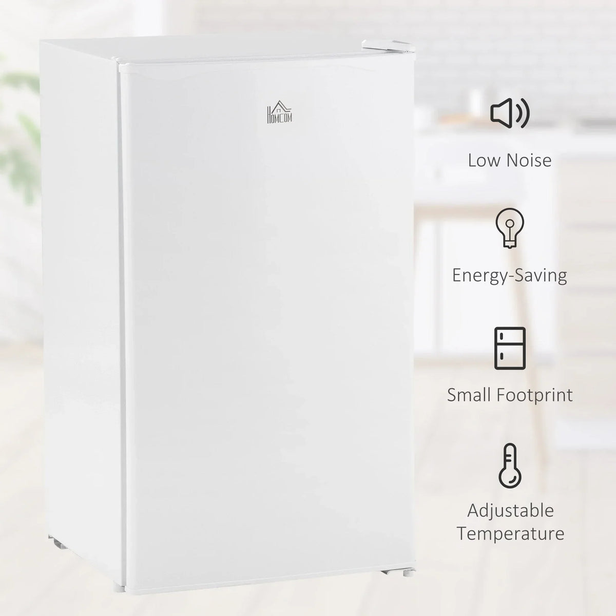 Mini-koelkast van 3,2 kubieke voet met vriezer, compacte koelkast met één deur en instelbare thermostaat voor de slaapkamer