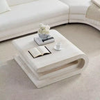 Mesa de centro moderna GDFStudio Laurine con diseño de travertino en capas