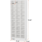 Meuble à chaussures haut pour 30 paires, étagère de rangement blanche en bois à 10 niveaux pour placard et entrée – 10 niveaux