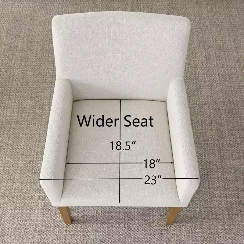 6er-Set gepolsterte Esszimmerstühle mit Armlehnen, moderne Leinen-Sessel mit Holzbeinen, Akzentstühle für Esszimmer und Wohnzimmer – Panipeachy