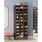 Meuble à chaussures haut pour 30 paires, étagère de rangement blanche en bois à 10 niveaux pour placard et entrée – 10 niveaux