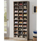 Meuble à chaussures haut pour 30 paires, étagère de rangement blanche en bois à 10 niveaux pour placard et entrée – 10 niveaux