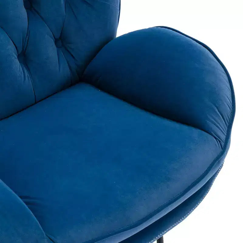 Sametové akcentové křeslo Okak s podnožkou, moderní bezruké křeslo do obývacího pokoje ve stylu poloviny století, měkké a pohodlné křeslo pro sledování televize a hraní her