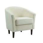 2er-Set moderne Leinen-Sessel im Fassdesign, Clubsessel