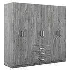 Armario de madera de 6 puertas con cajones para dormitorio