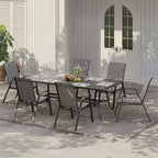 Sillas de patio, juego de 4/6 sillas de comedor apilables para exteriores, ligeras y resistentes a todo tipo de clima, de textileno, con reposabrazos, para jardín y zona de piscina