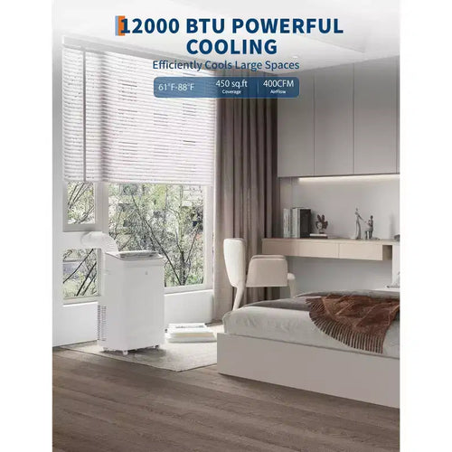 Tragbare Klimaanlage mit 15.000 BTU, 3-in-1-Klimagerät mit Luftentfeuchter und Ventilator, Schlafmodus, Fernbedienung und LED-Panel, kühlt 850 sq. ft., leise
