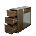 GDFStudio Hikaru modern dressoir met schuifdeuren van glas en laden