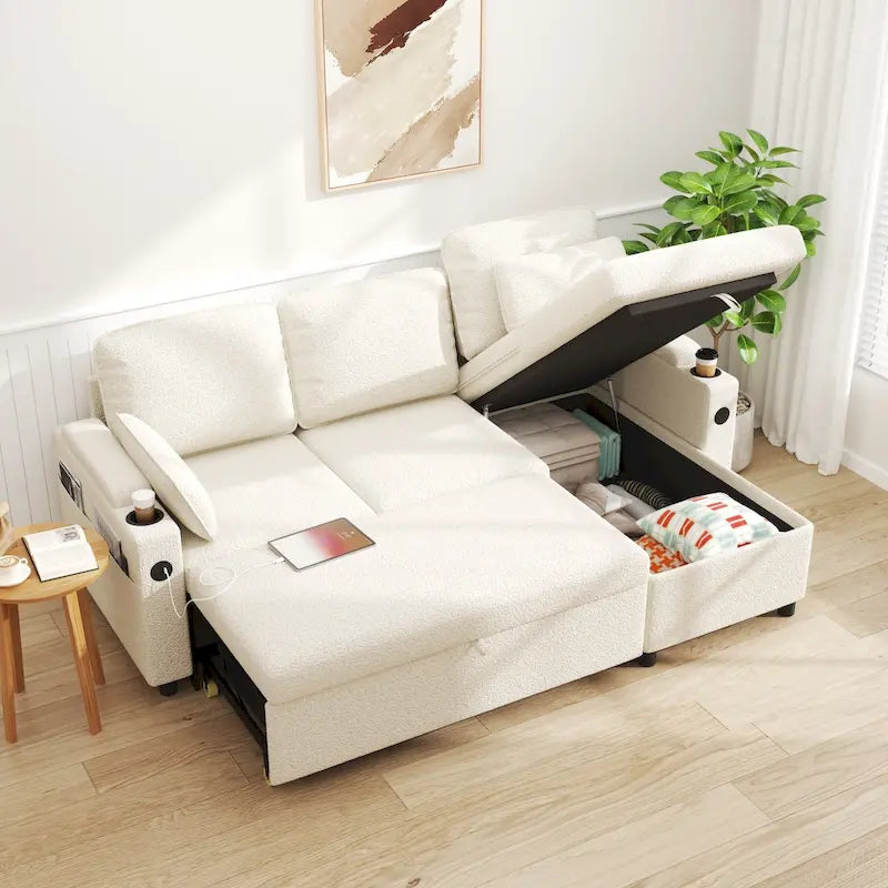Divano letto a L da 80", divano letto con letto estraibile, divano letto reversibile