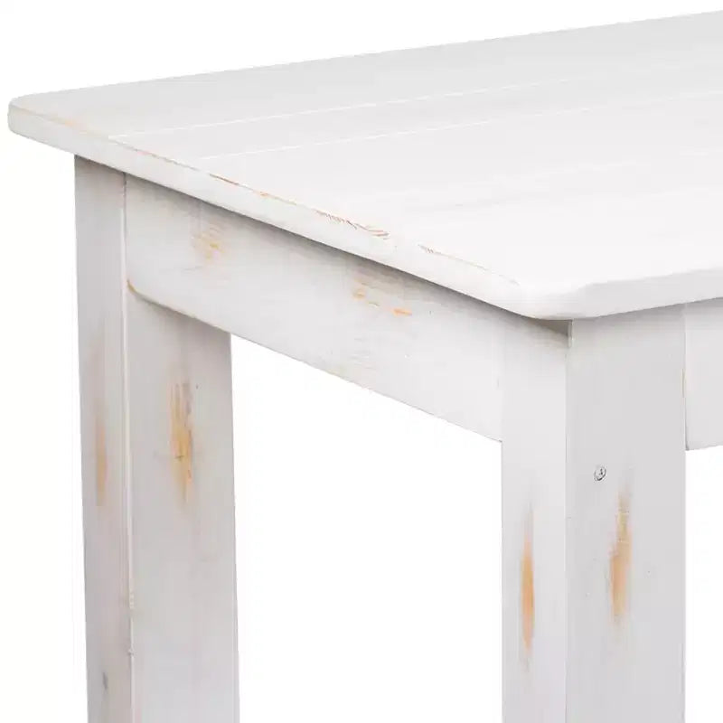 Mesa de comedor rústica Flash Furniture de pino macizo, rectangular, de 46 x 30