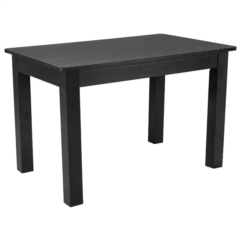 Mesa de comedor rústica Flash Furniture de pino macizo, rectangular, de 46 x 30