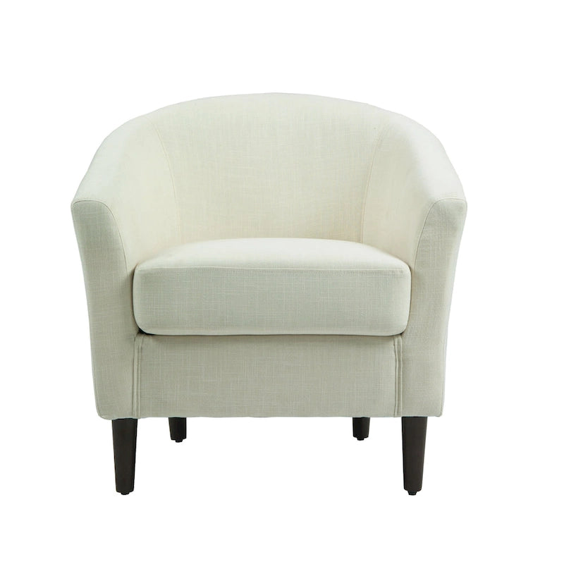 2er-Set moderne Leinen-Sessel im Fassdesign, Clubsessel